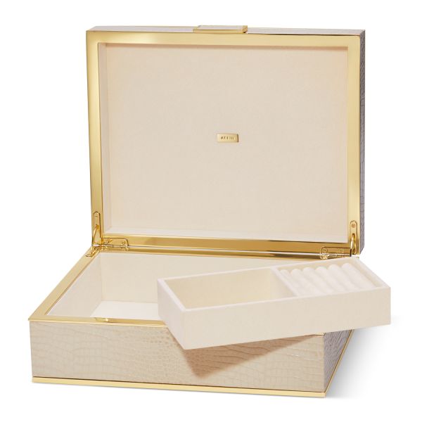 Classic Croc Leather Large Jewelry Box