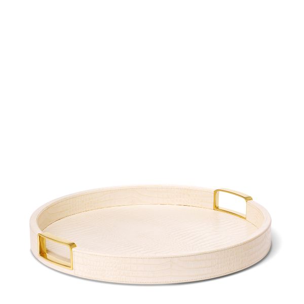 Carina Croc Leather Medium Round Tray