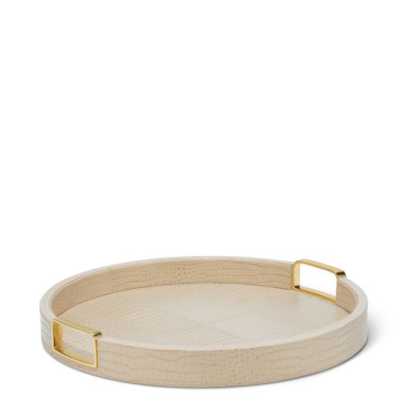 Carina Croc Leather Small Round Tray