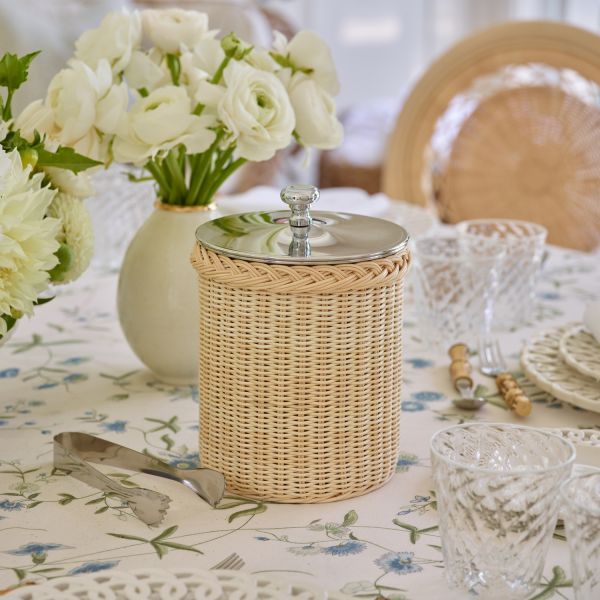 Freya Wicker Ice Bucket with Ice Tongs