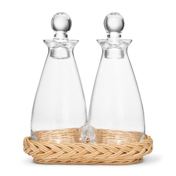 Freya Wicker Oil and Vinegar Bottle Set