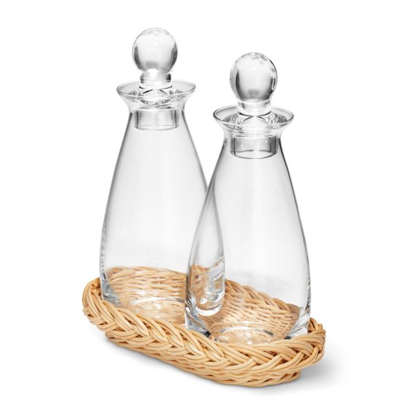 Freya Wicker Oil and Vinegar Bottle Set
