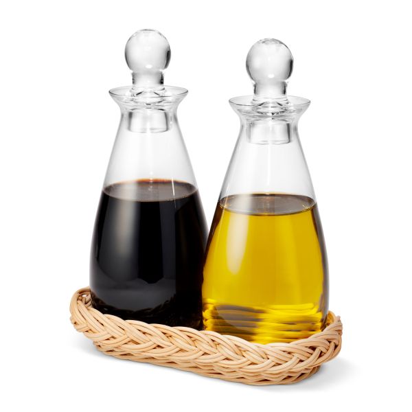 Freya Wicker Oil and Vinegar Bottle Set