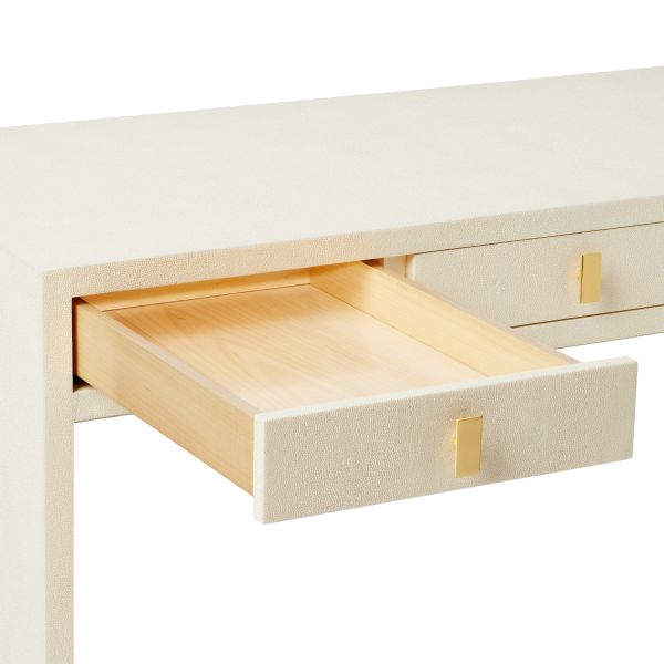 Shagreen Vanity Table and Stool Set