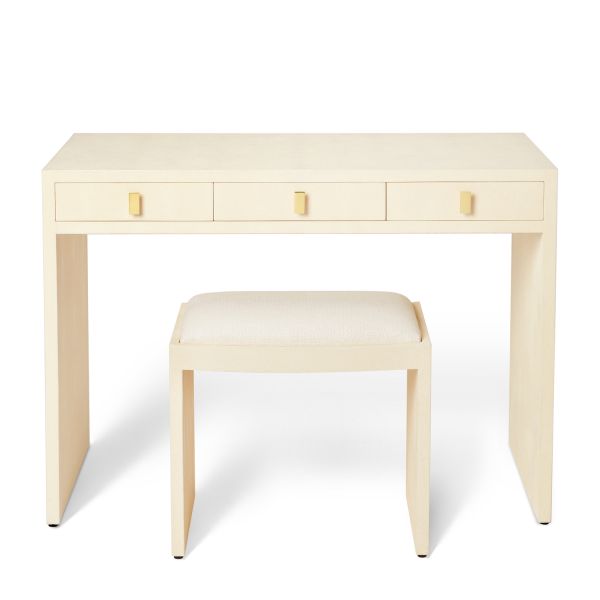 Shagreen Vanity Table and Stool Set