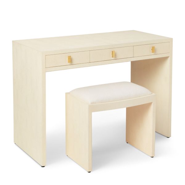 Shagreen Vanity Table and Stool Set
