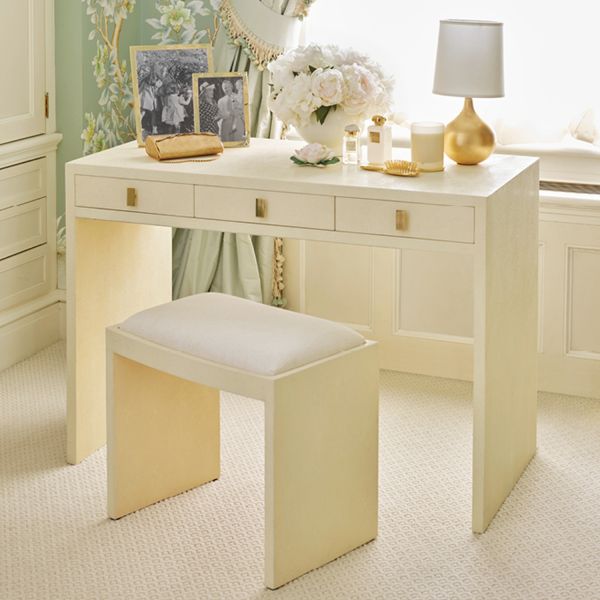 Shagreen Vanity Table and Stool Set