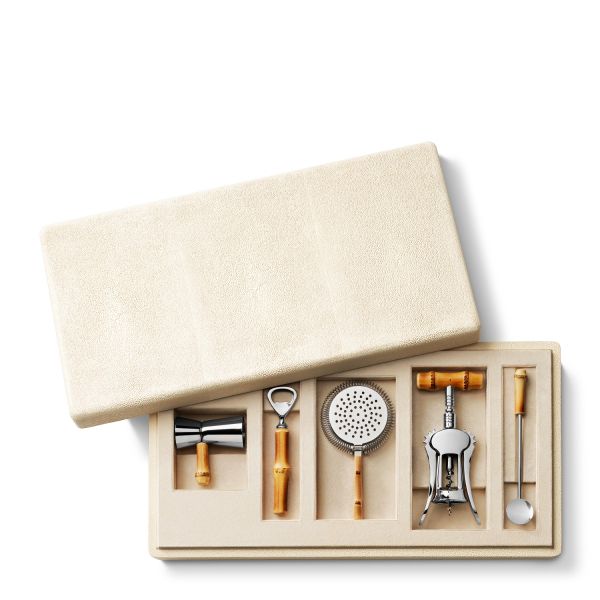 Shagreen Bamboo Bar Set