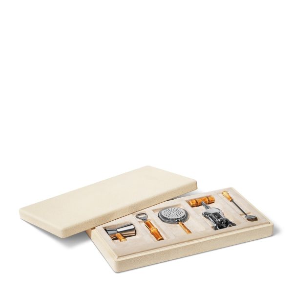 Shagreen Bamboo Bar Set