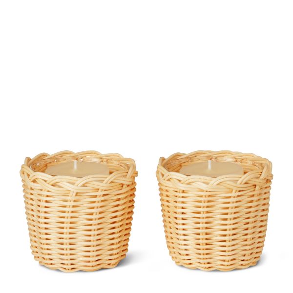 Freya Wicker Votive, Set Of 2
