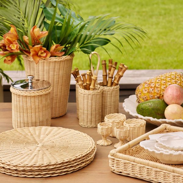 Freya Wicker Votive, Set Of 2