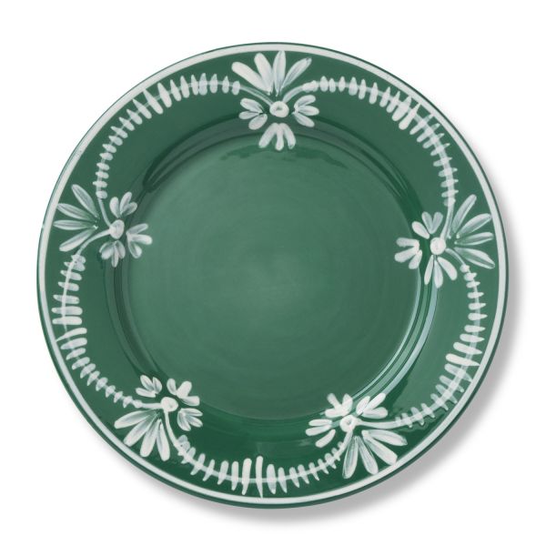 Dinner Plate With White Floral Trim