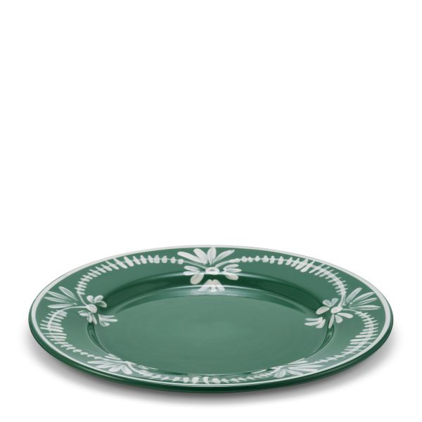 Dinner Plate With White Floral Trim