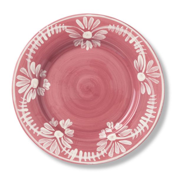 Dinner Plate With White Floral Trim