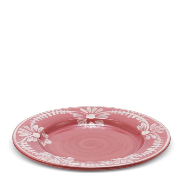 Dinner Plate With White Floral Trim