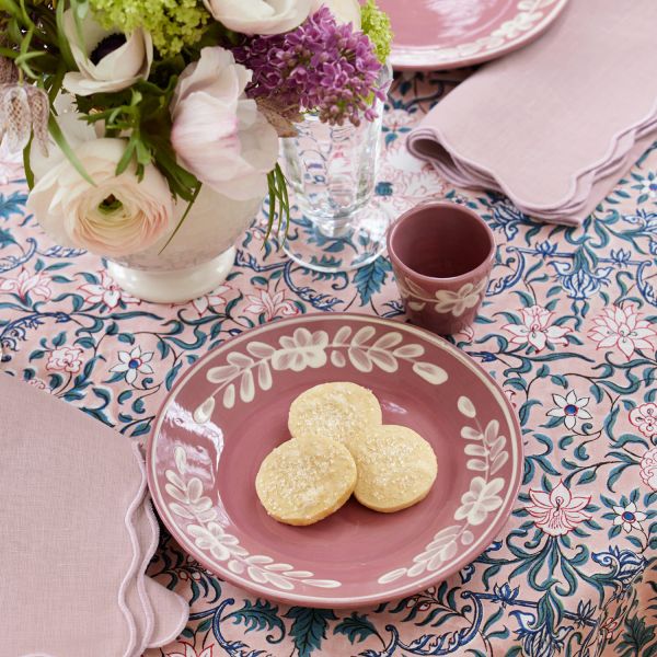 Dessert Plate With White Floral Trim