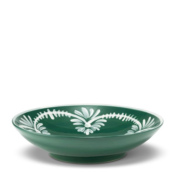 Serving Bowl With White Floral Trim