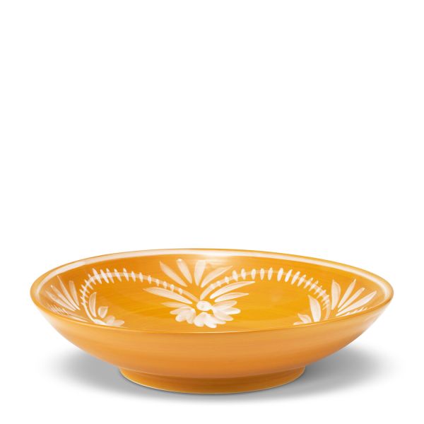 Serving Bowl With White Floral Trim