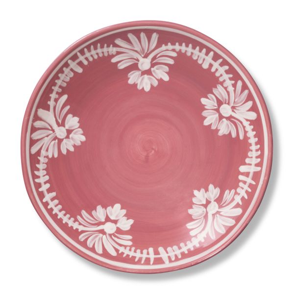 Serving Bowl With White Floral Trim